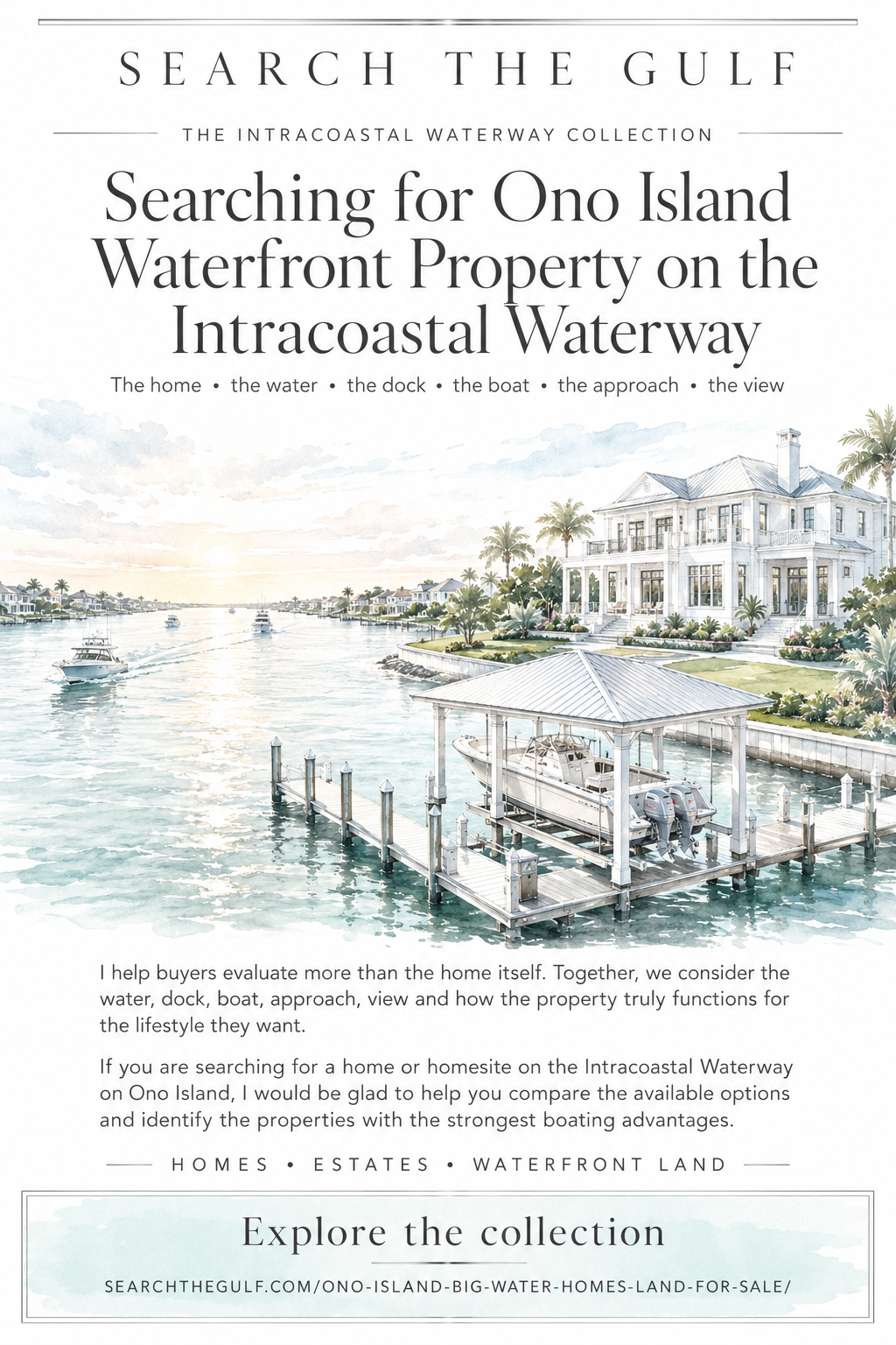 Intracoastal Waterway ICW Ono Island Homes Property for Sale